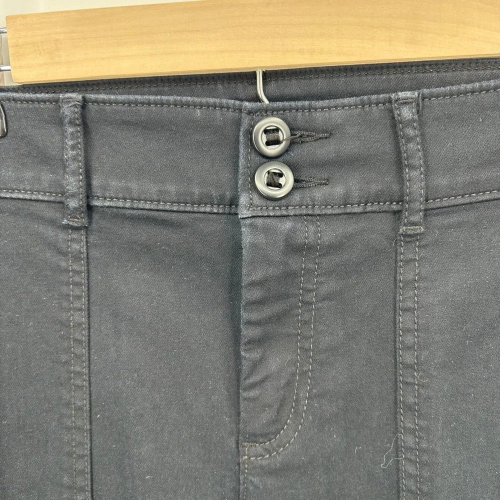 LOFT Outlet Petite Charcoal Straight Crop Cargo Pants Womens 4P Utility‎ Stretch